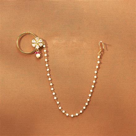 Kundan Pressing Nose Ring With Gold Plating