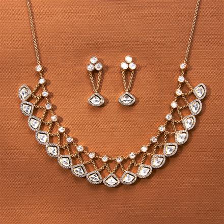 Kundan Classic Necklace With Rose Gold Plating