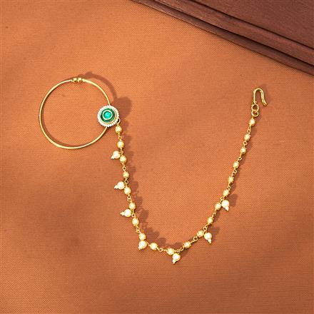 Kundan Pressing Nose Ring With Gold Plating