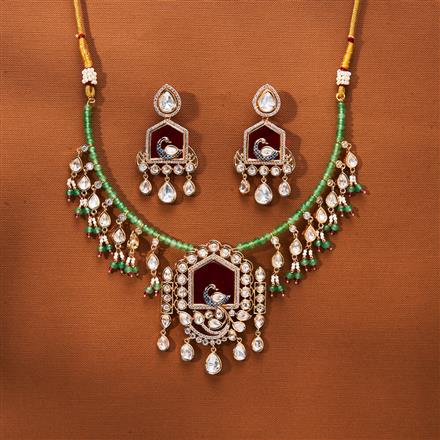 Kundan Classic Necklace With Rose Gold Plating