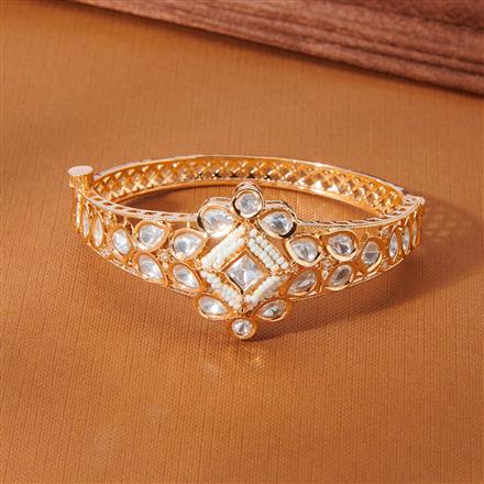 Kundan Openable Kada With Rose Gold Plating