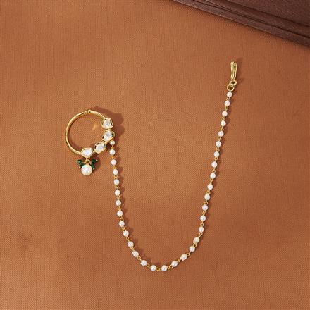 Kundan Pressing Nose Ring With Gold Plating