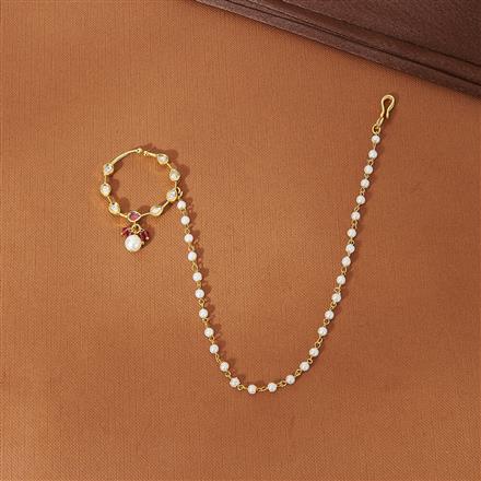 Kundan Pressing Nose Ring With Gold Plating