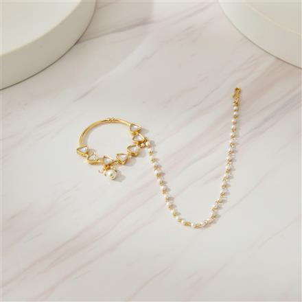 Kundan Pressing Nose Ring With Gold Plating