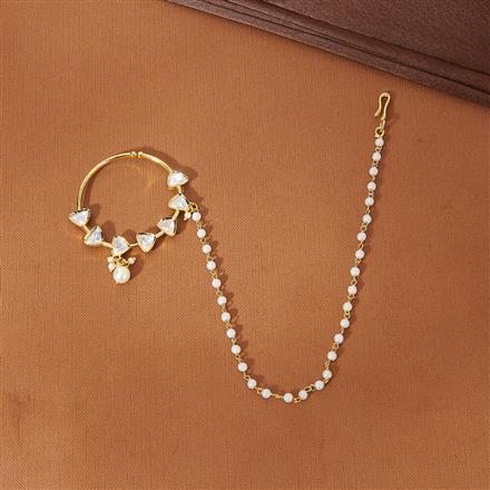 Kundan Pressing Nose Ring With Gold Plating
