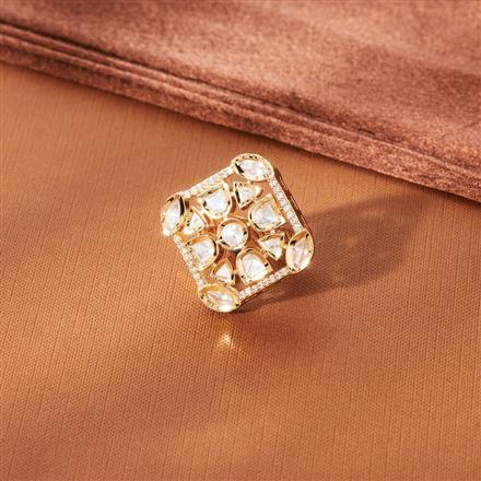 Kundan Adjustable Ring With Gold Plating