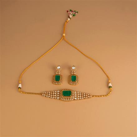 Kundan Choker Necklace Set With Gold Plating