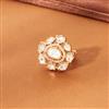 Kundan Adjustable Ring With Rose Gold Plating