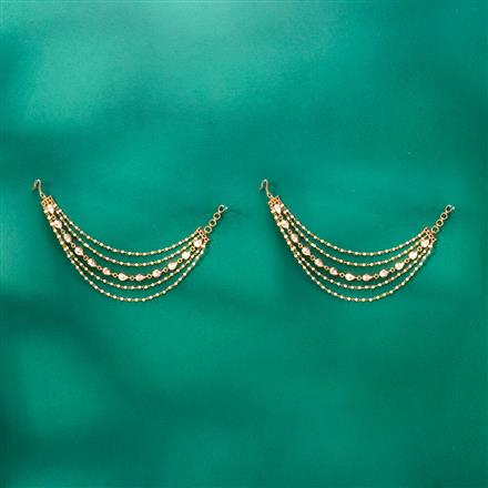 Kundan Moti Ear Chain With Gold Plating
