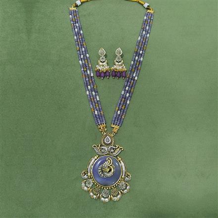 Kundan Classic Pendant Set With 2 Tone Plating