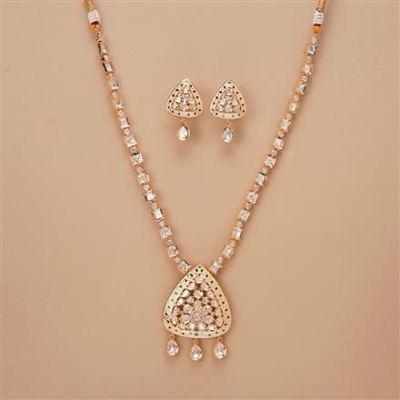 Kundan Meenakari Necklace Set With Gold Plating