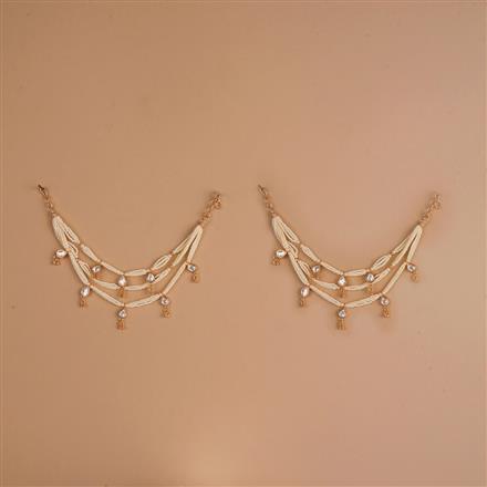 Kundan Moti Ear Chain With Gold Plating