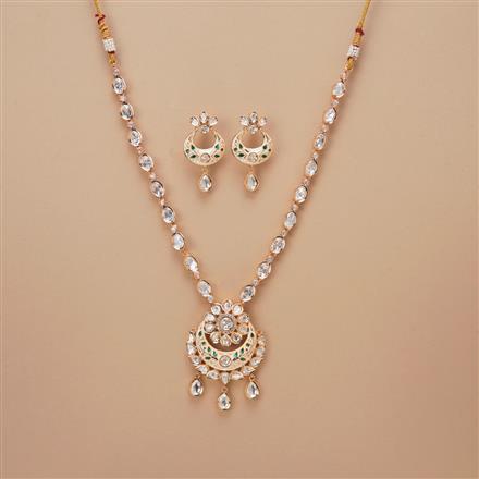 Kundan Meenakari Necklace Set With Gold Plating