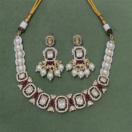 Kundan Pearl Necklace With Gold Plating