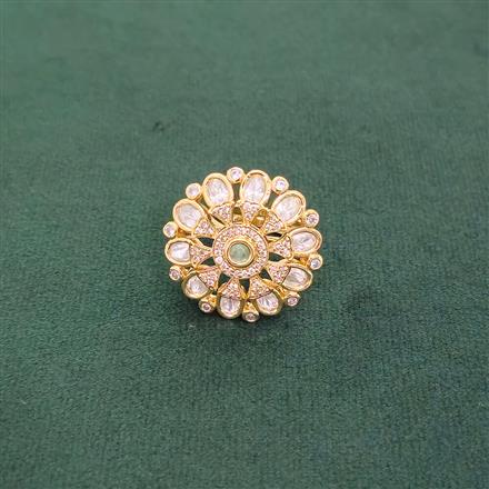 Kundan Adjustable Ring With Gold Plating