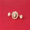 Kundan Meenakari Ring With Gold Plating