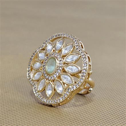 Kundan Adjustable Ring With Gold Plating