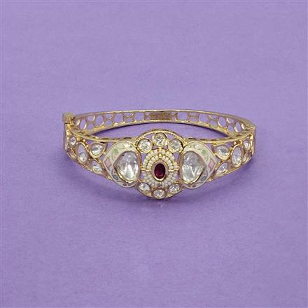Kundan Openable Kada With Gold Plating