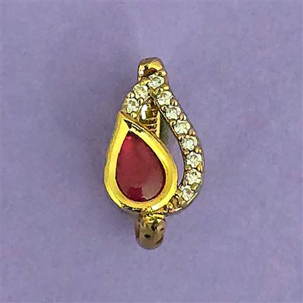Kundan Pressing Nose Ring With Mehndi Plating