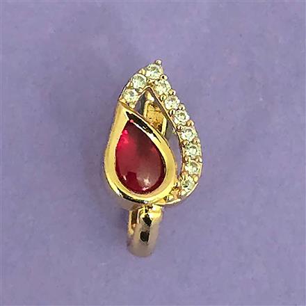 Kundan Pressing Nose Ring With Gold Plating