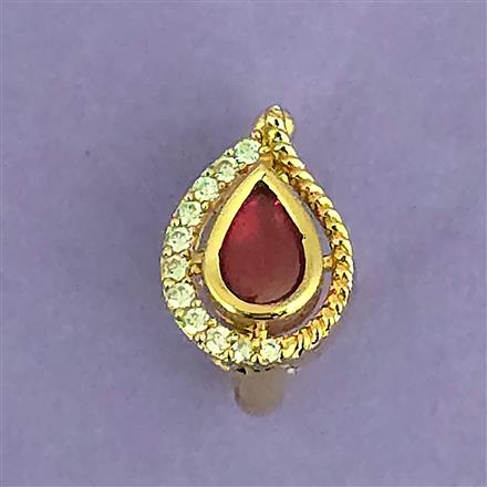 Kundan Pressing Nose Ring With Gold Plating