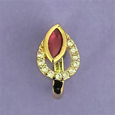 Kundan Pressing Nose Ring With Gold Plating