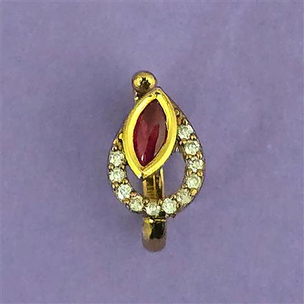 Kundan Pressing Nose Ring With Mehndi Plating
