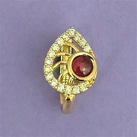 Kundan Pressing Nose Ring With Gold Plating