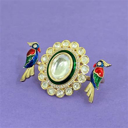 Kundan Meenakari Ring With Carat Plating