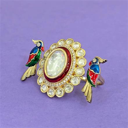 Kundan Meenakari Ring With Carat Plating