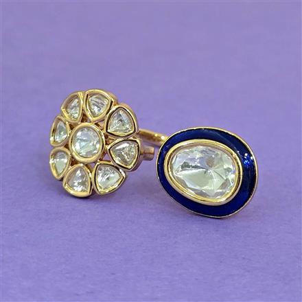 Kundan Meenakari Ring With Carat Plating