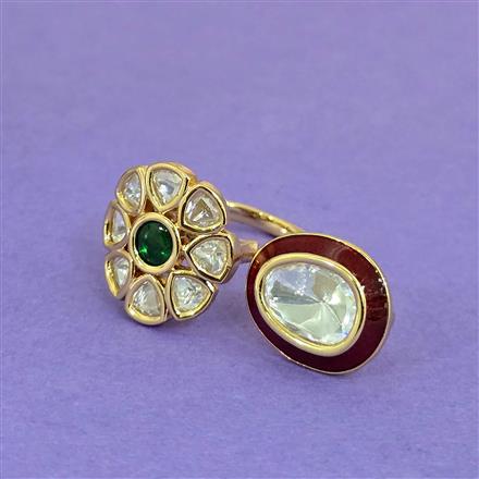 Kundan Meenakari Ring With Carat Plating