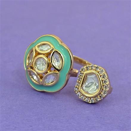 Kundan Adjustable Ring With Carat Plating