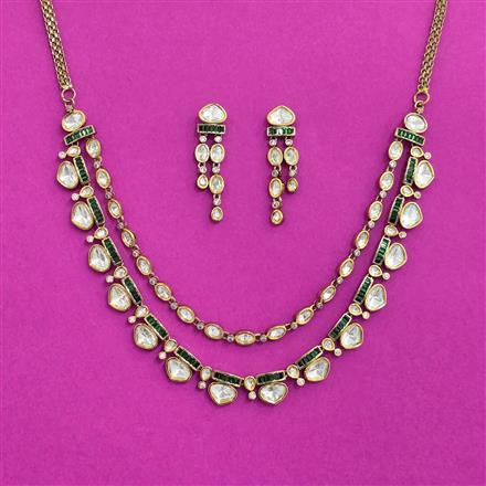Kundan Classic Necklace With Mehndi Plating