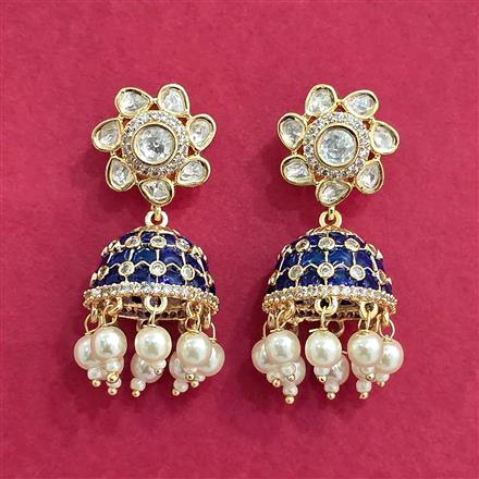 Kundan Jhumki With Carat Plating