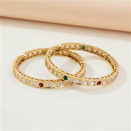 Kundan Classic Bangles With Carat Plating