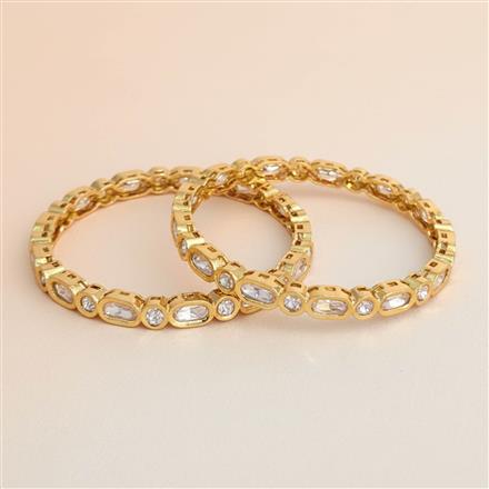 Kundan Classic Bangles With Carat Plating