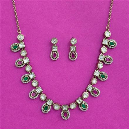 Kundan Classic Necklace With Mehndi Plating