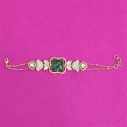 Kundan Adjustable Bracelet With Carat Plating