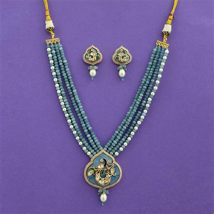 Kundan Moti Pendant Set With Carat Plating