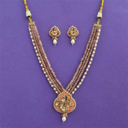 Kundan Moti Pendant Set With Carat Plating