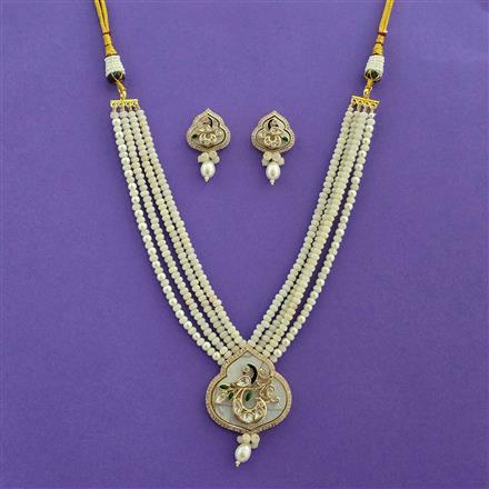 Kundan Moti Pendant Set With Carat Plating