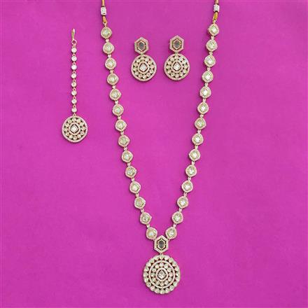 Kundan Long Necklace Set With Carat Plating