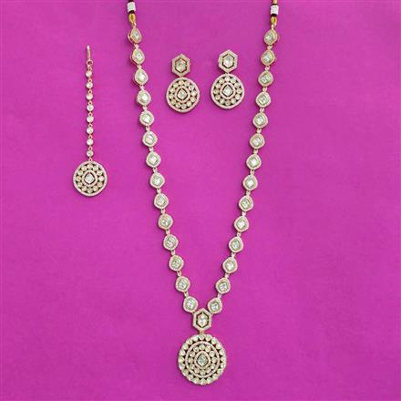 Kundan Long Necklace Set With Carat Plating