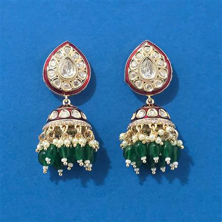 Kundan Jhumki With Carat Plating