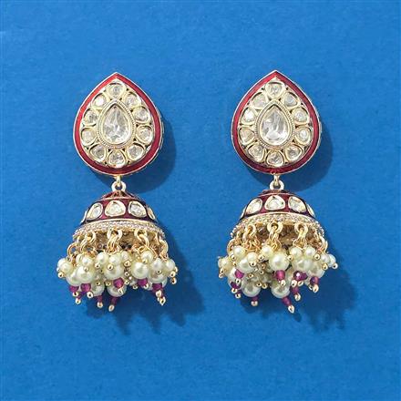 Kundan Jhumki With Carat Plating