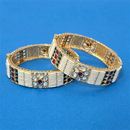 Kundan Openable Bangles With Gold Plating