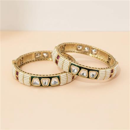 Kundan Openable Bangles With Gold Plating