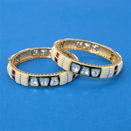 Kundan Openable Bangles With Gold Plating