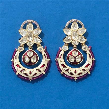 Kundan Meenakari Earring With Gold Plating